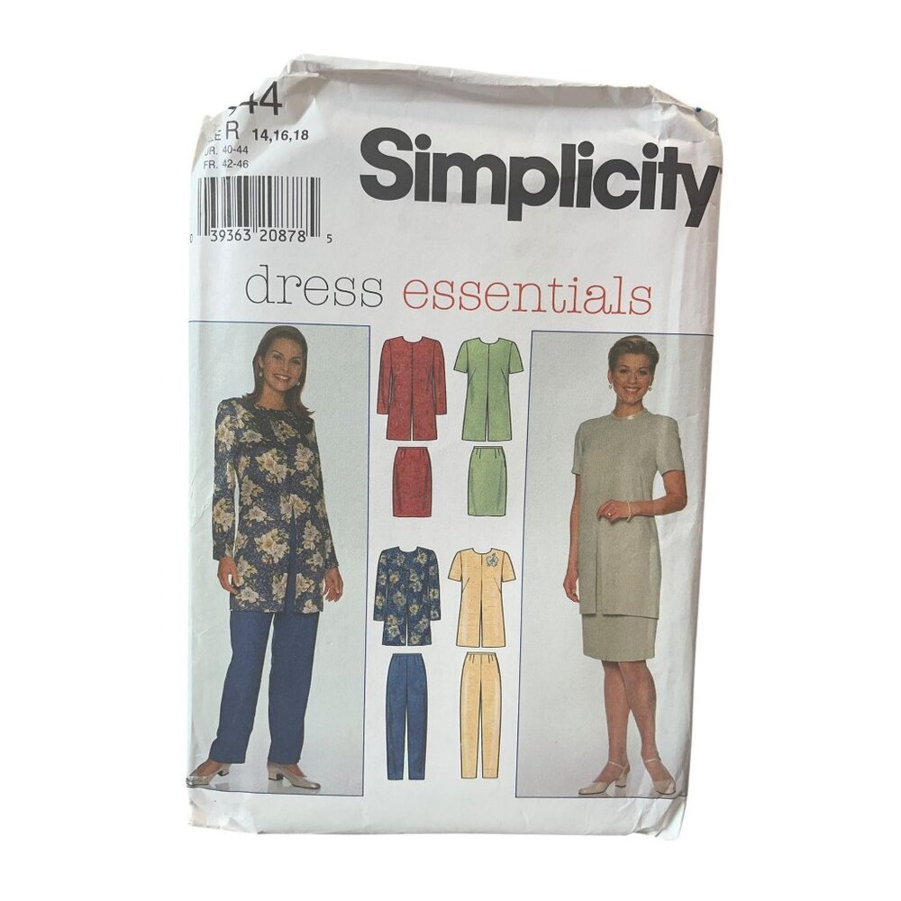 Simplicity 7844 Misses‎ Sewing Pattern Dress Tunic Skirt & Pants Sizes 14/16/18